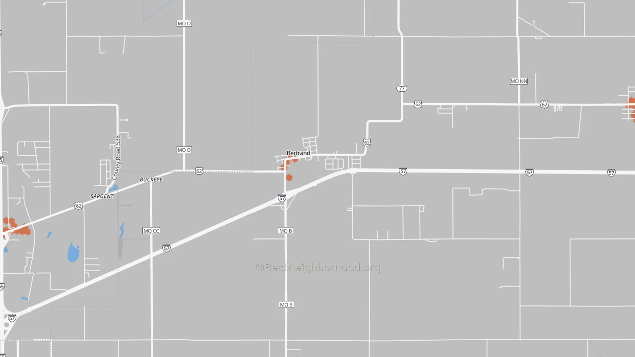 Bike Grade map of 63823, MO