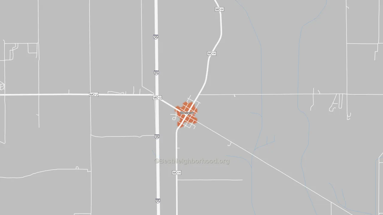 Bike Grade map of 63824, MO