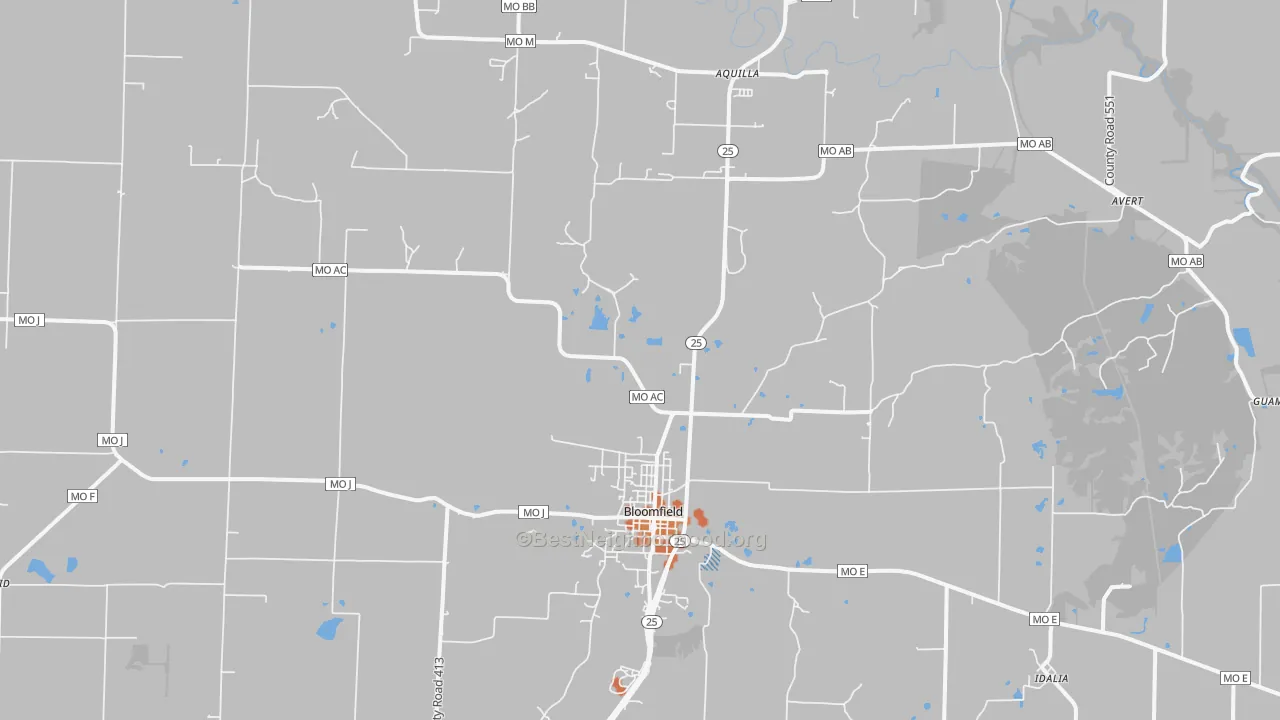 Bike Grade map of 63825, MO