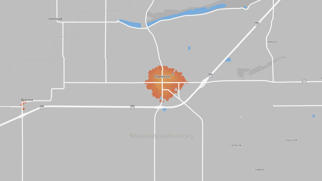 Bike Grade map of 63834, MO