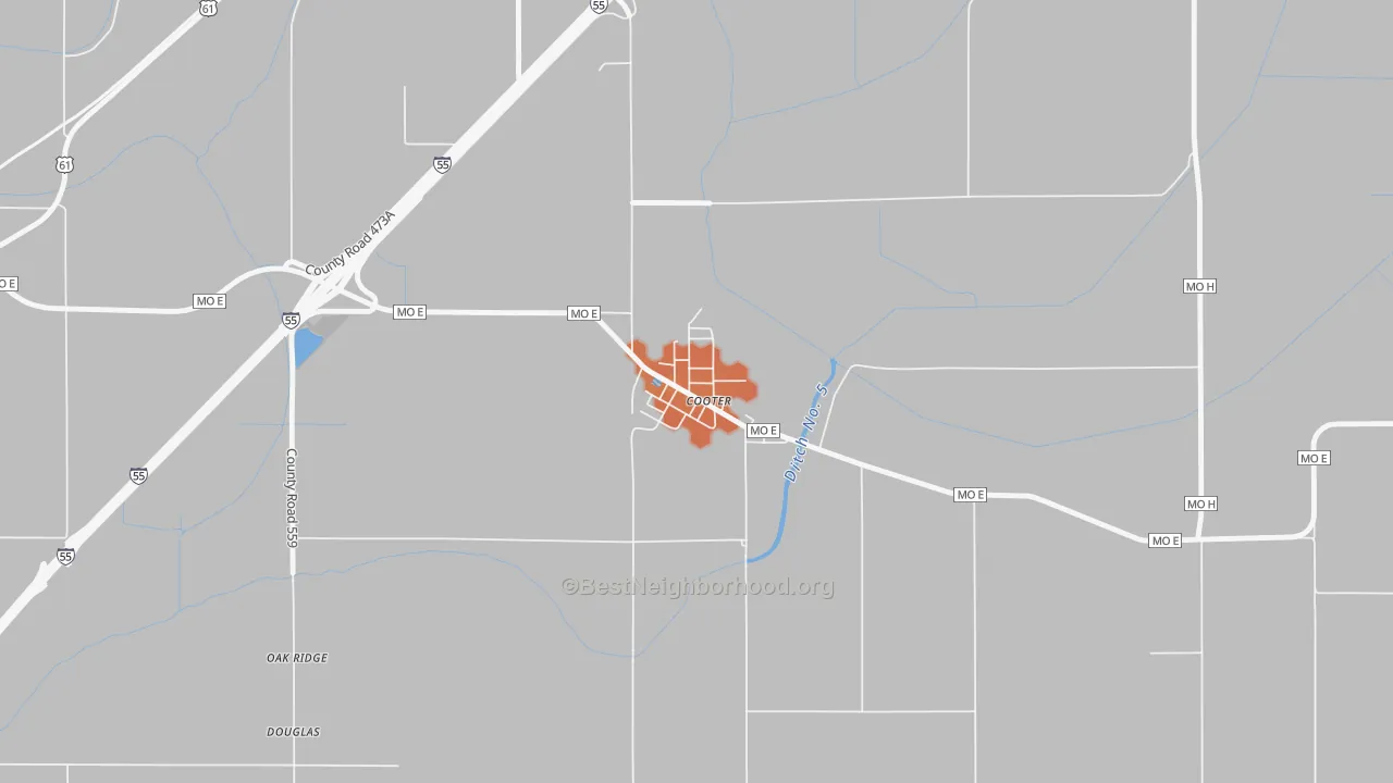 Bike Grade map of 63839, MO
