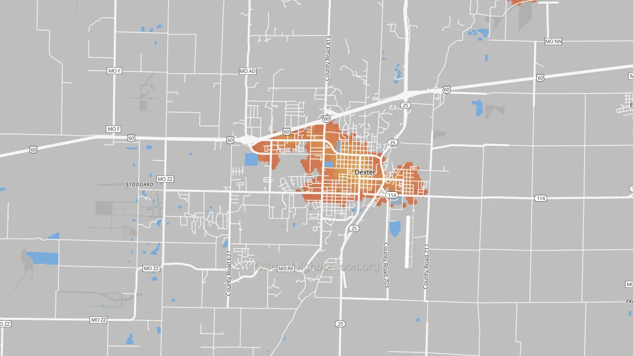 Bike Grade map of 63841, MO