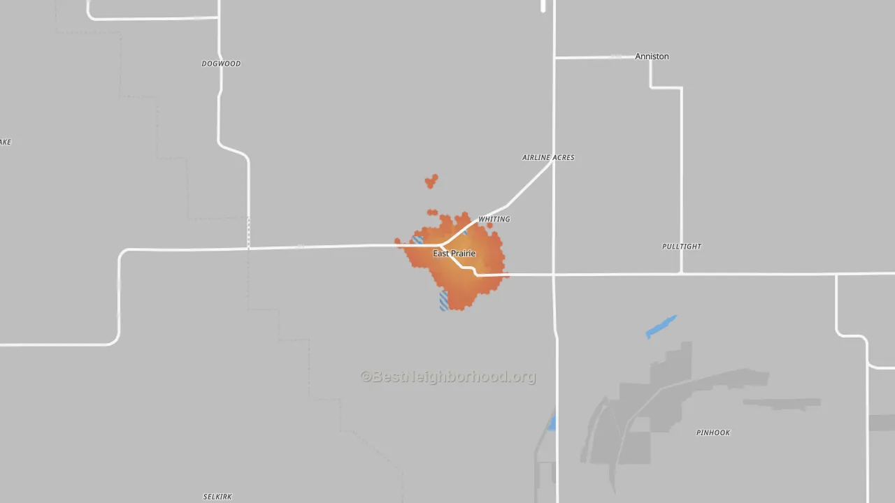 Bike Grade map of 63845, MO