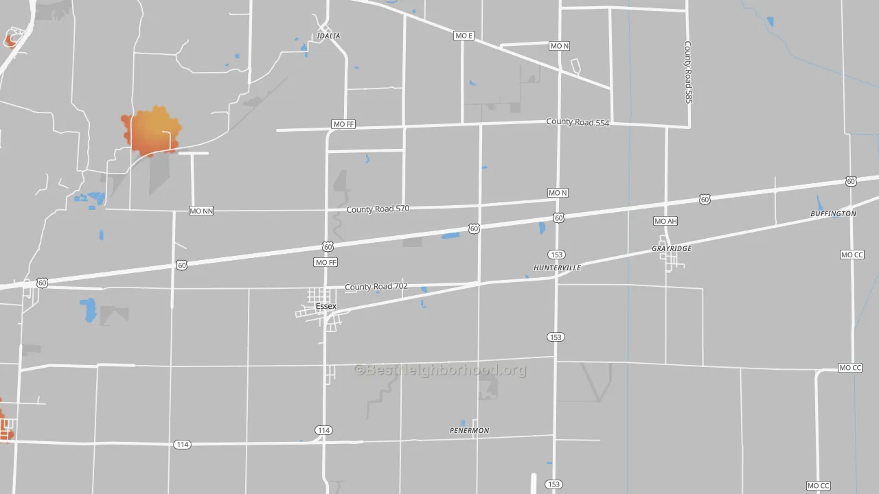 Bike Grade map of 63846, MO