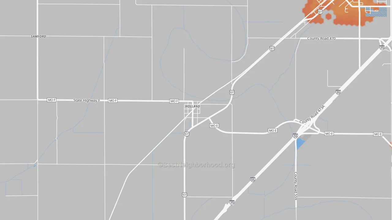Bike Grade map of 63853, MO