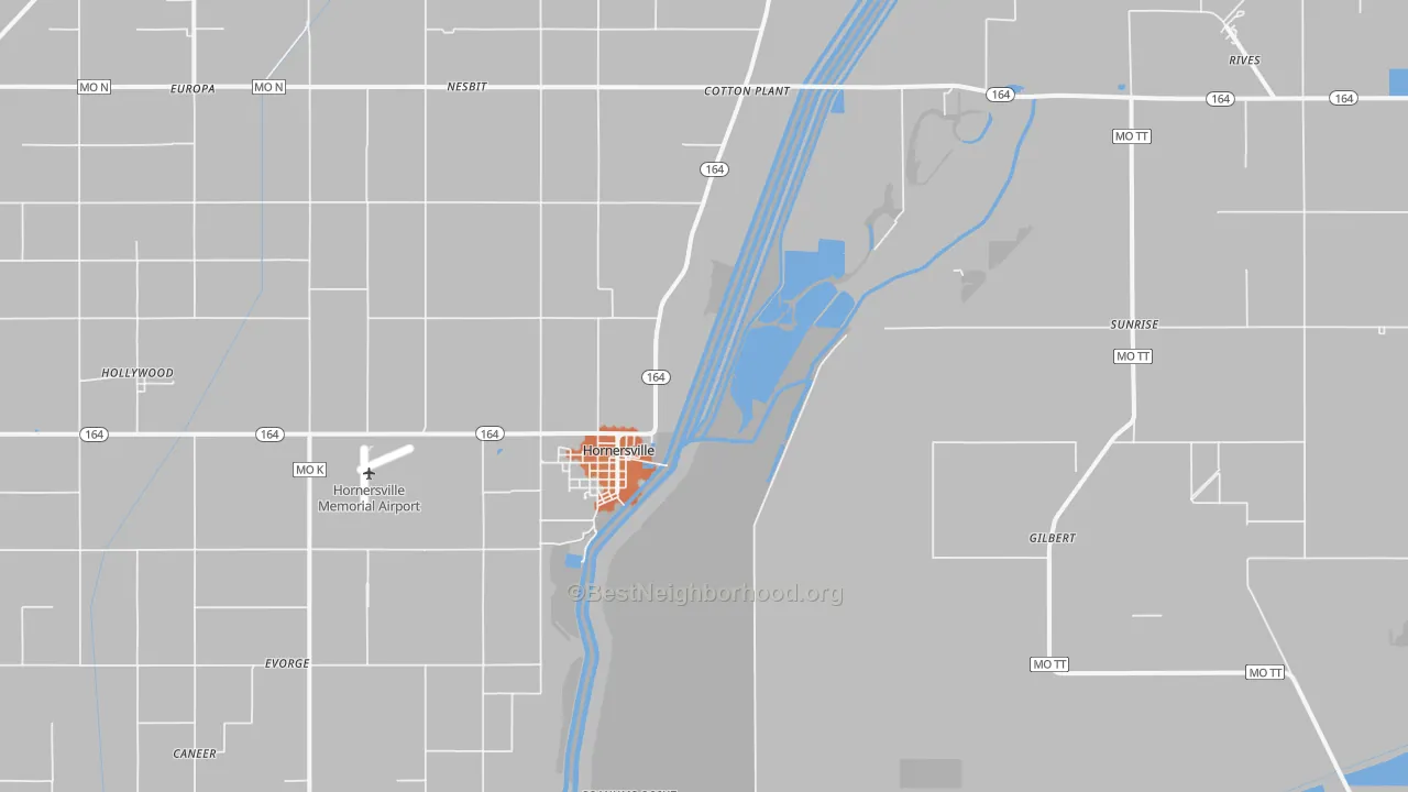 Bike Grade map of 63855, MO
