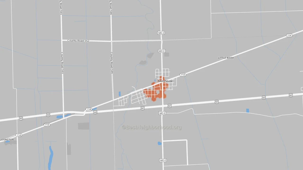 Bike Grade map of 63868, MO