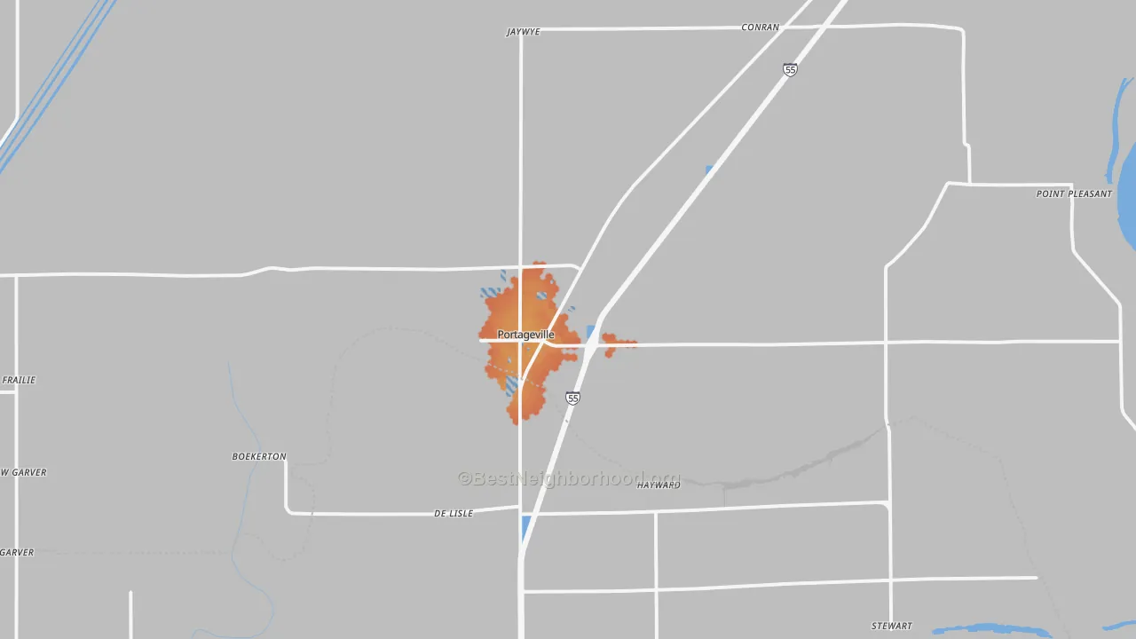 Bike Grade map of 63873, MO