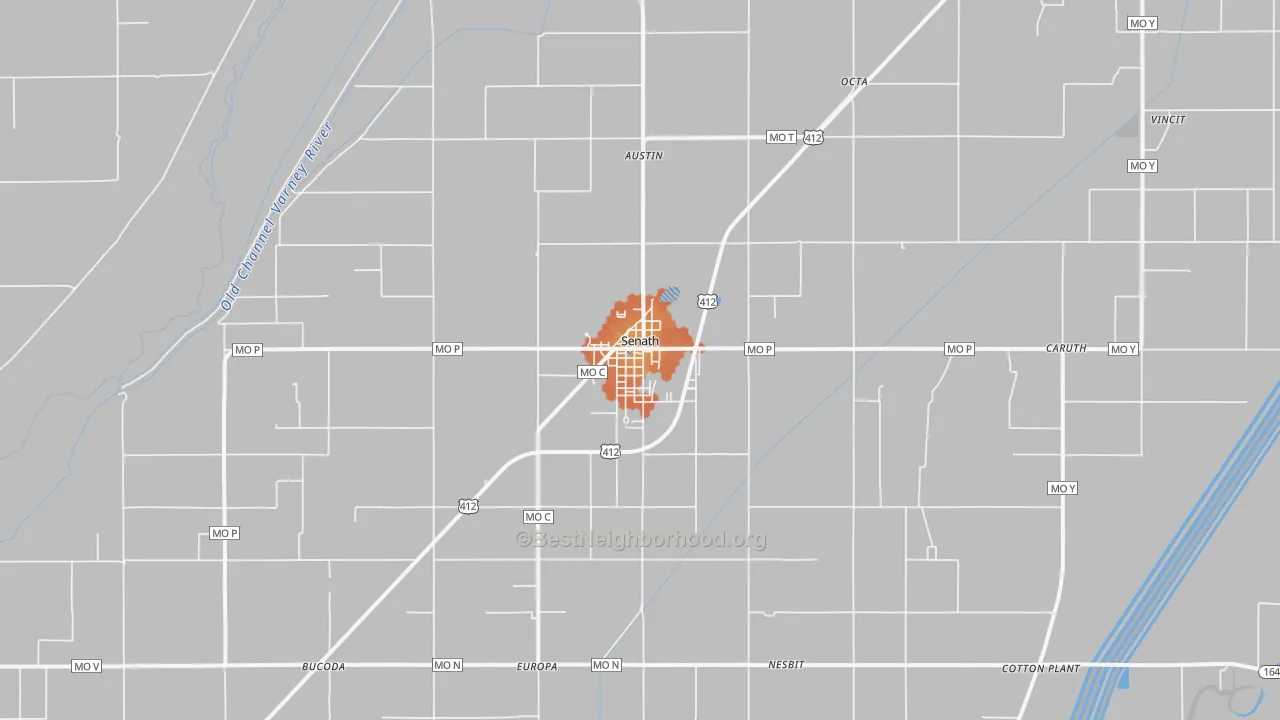 Bike Grade map of 63876, MO