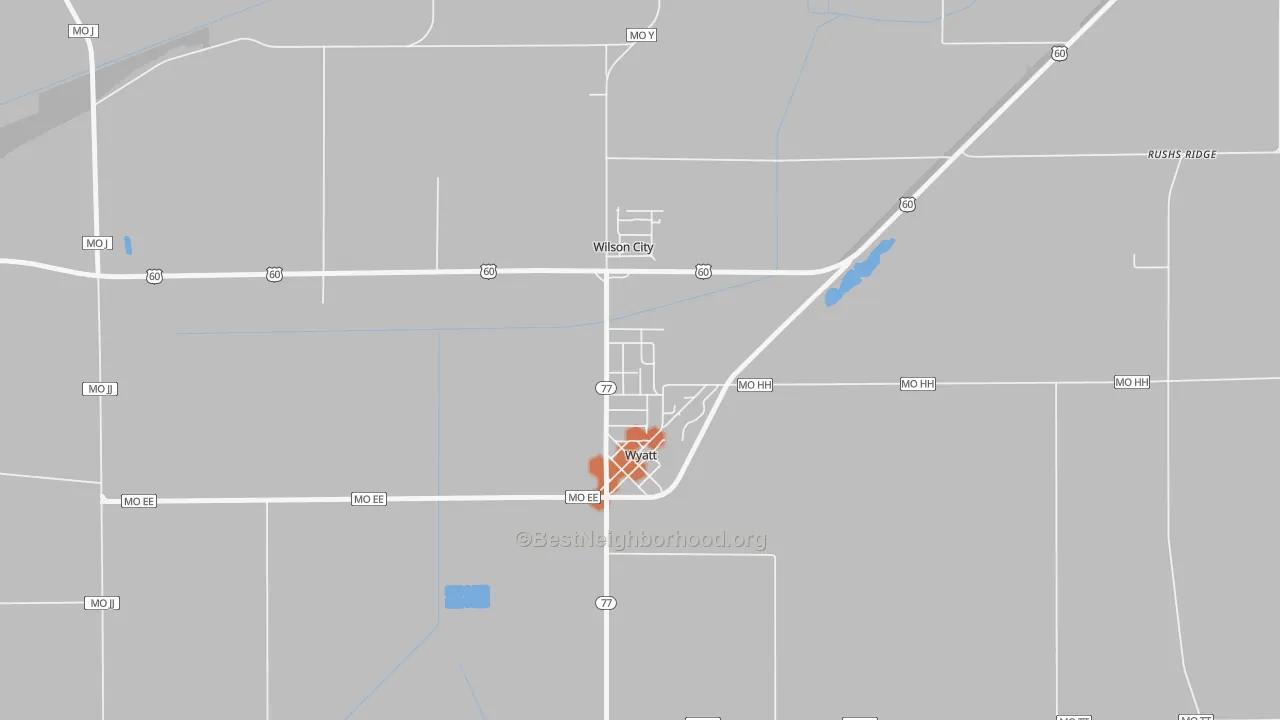Bike Grade map of 63882, MO