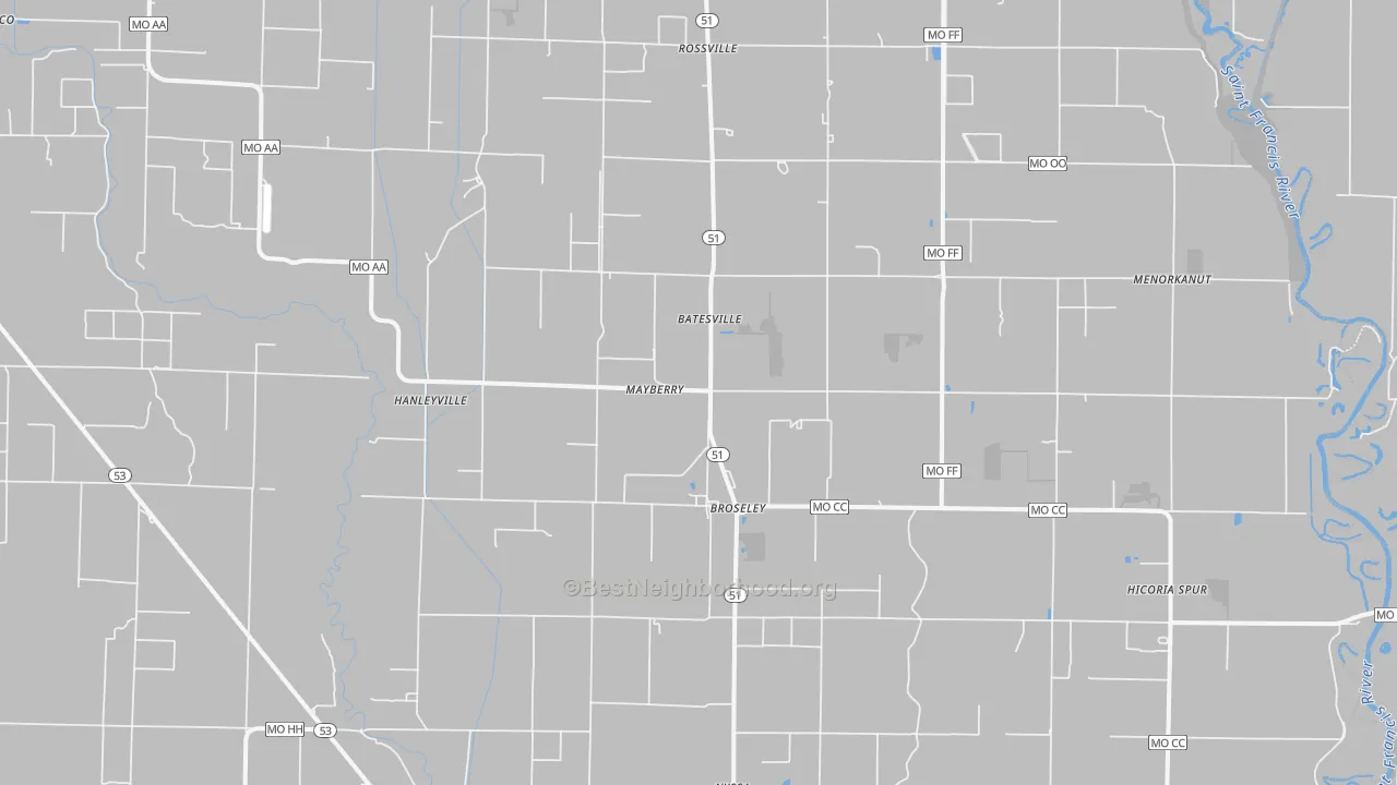Bike Grade map of 63932, MO