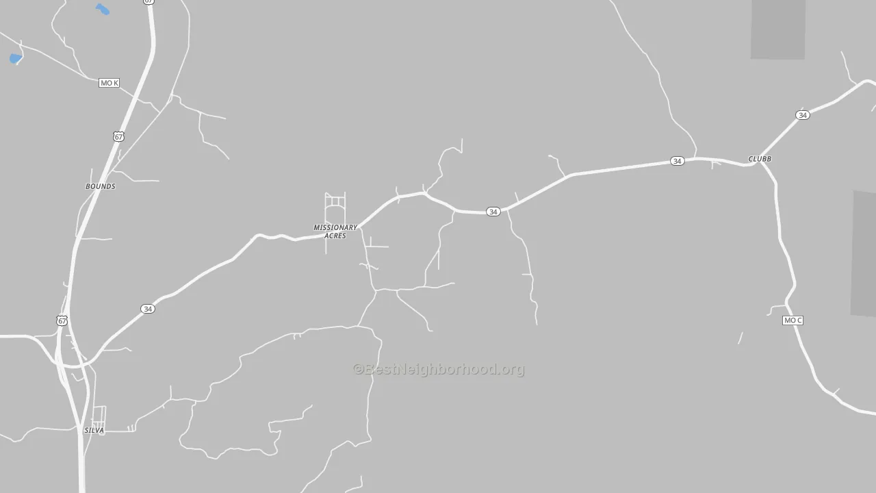 Bike Grade map of 63934, MO