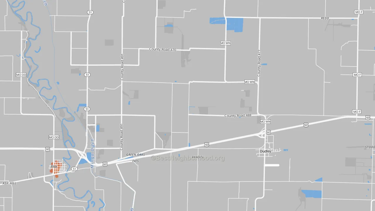 Bike Grade map of 63936, MO