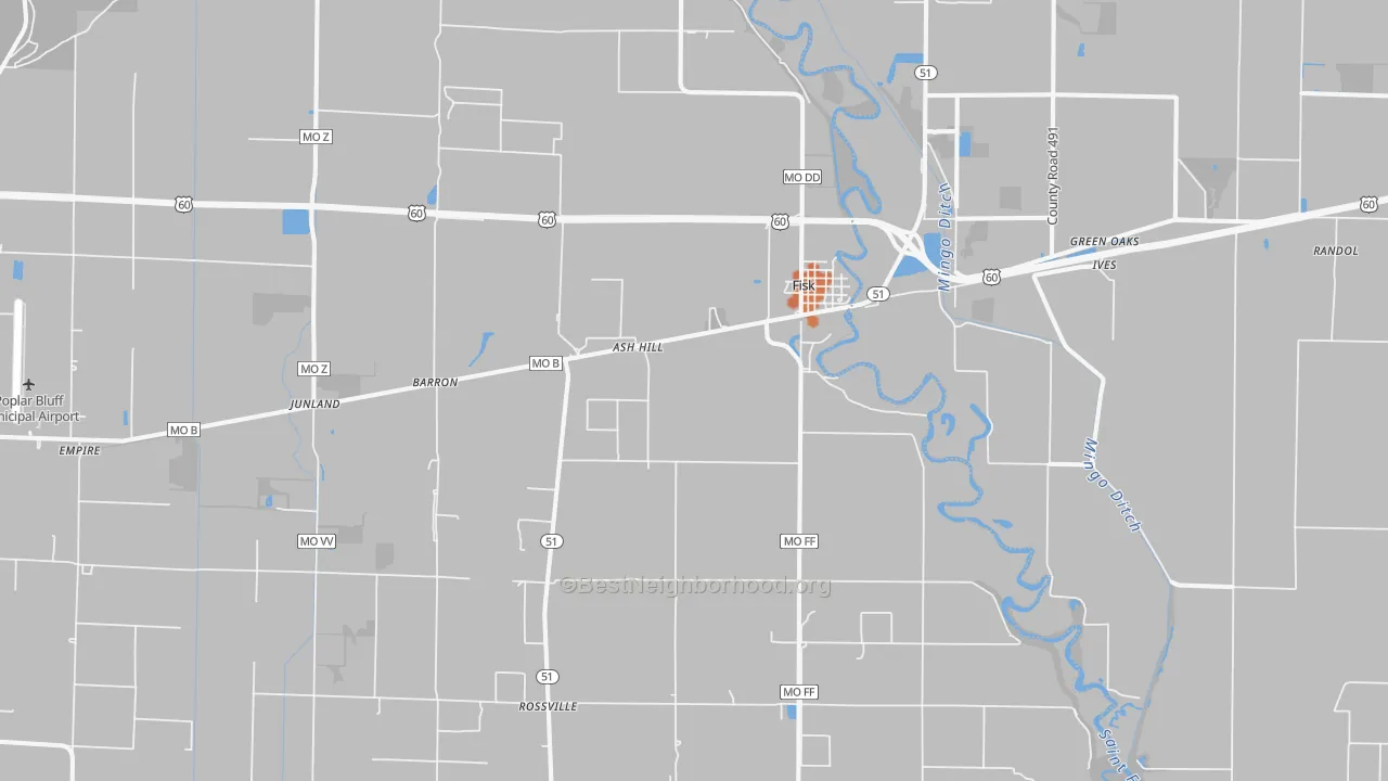 Bike Grade map of 63940, MO