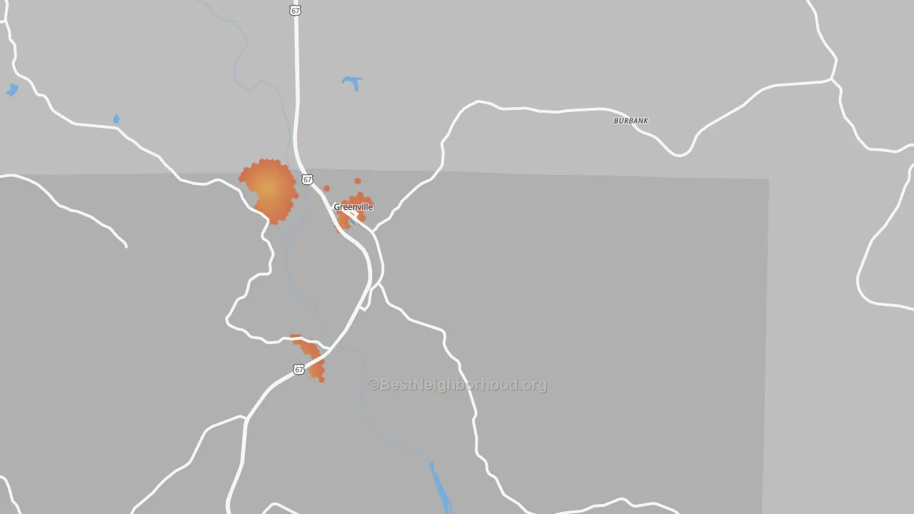 Bike Grade map of 63944, MO