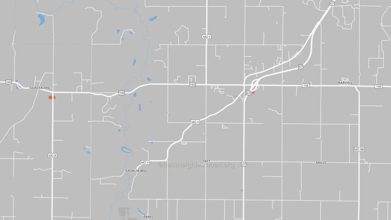 Bike Grade map of 63945, MO