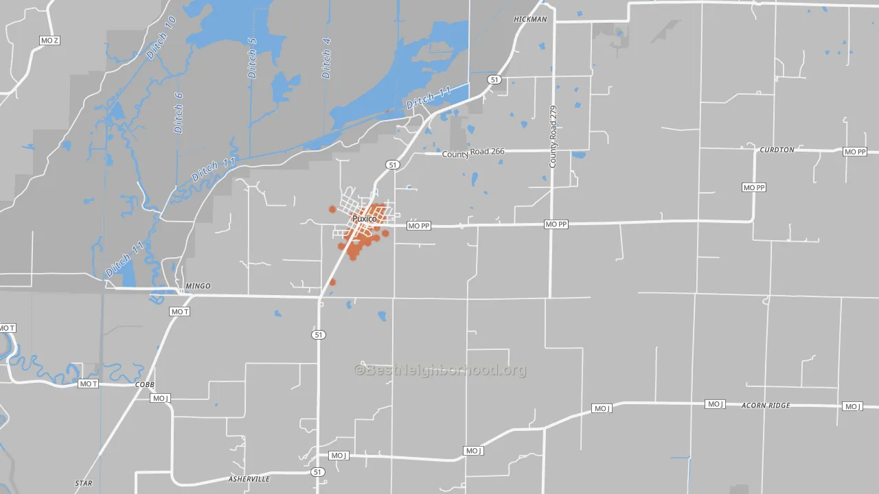 Bike Grade map of 63960, MO