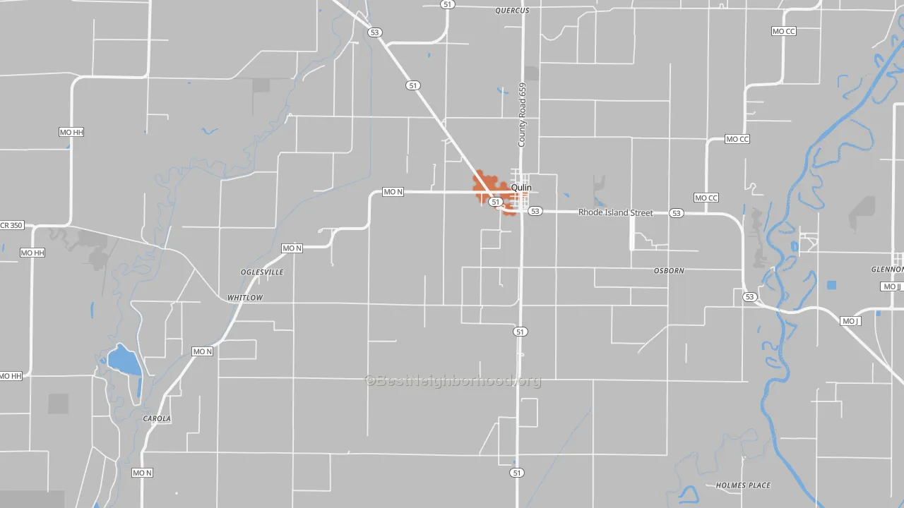 Bike Grade map of 63961, MO