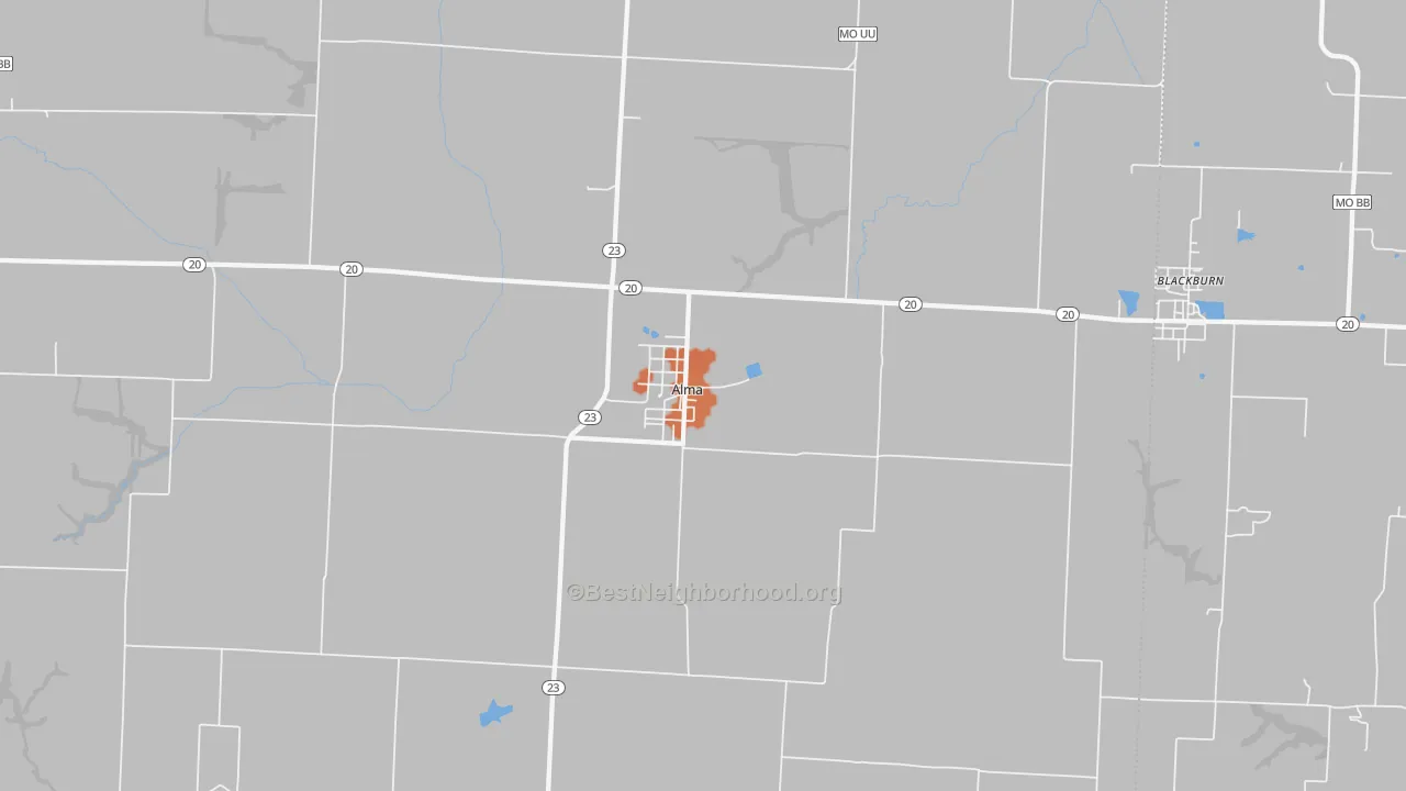 Bike Grade map of 64001, MO