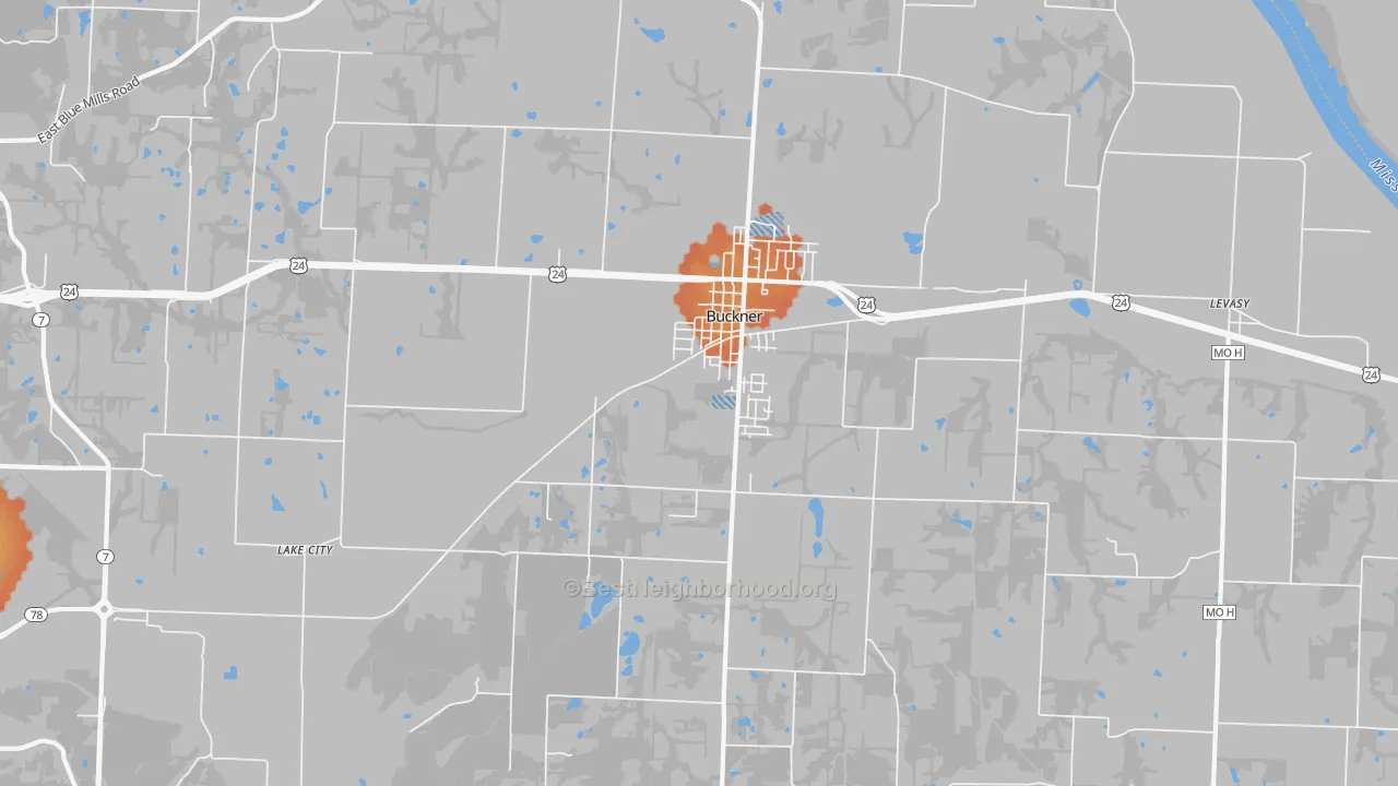 Bike Grade map of 64016, MO