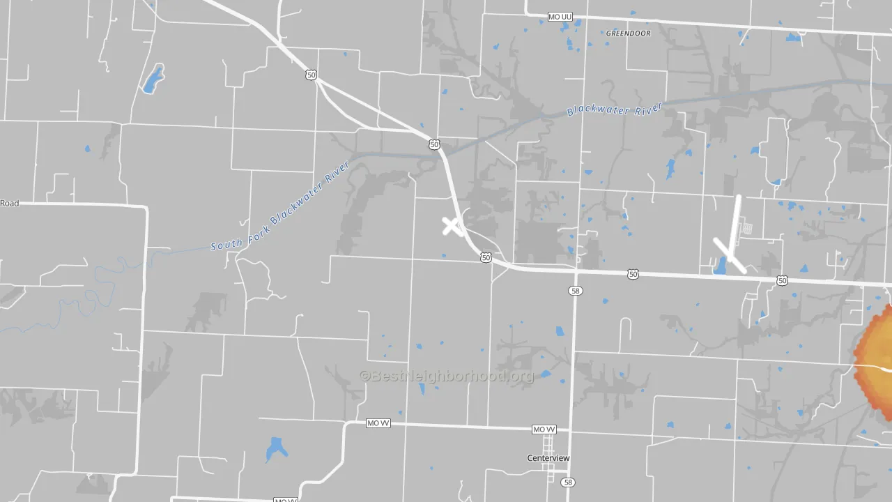 Bike Grade map of 64019, MO