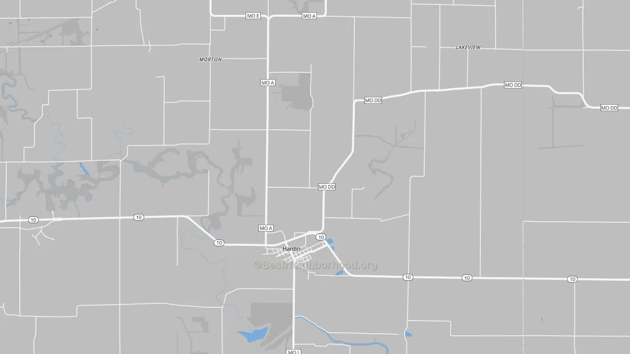 Bike Grade map of 64035, MO