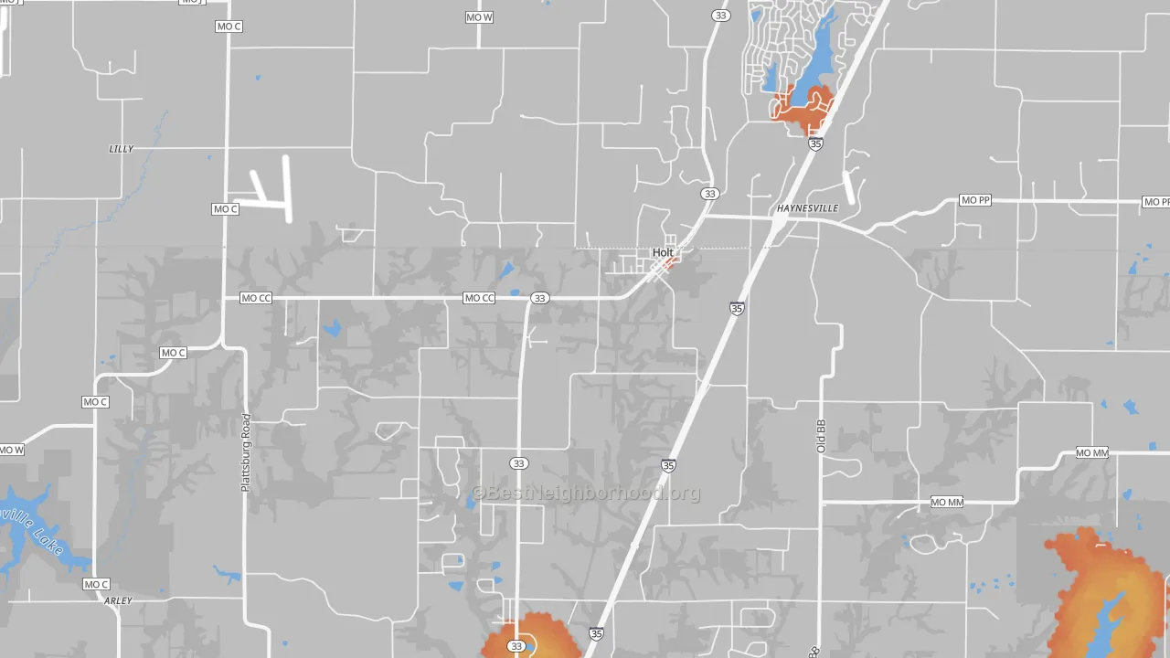 Bike Grade map of 64048, MO