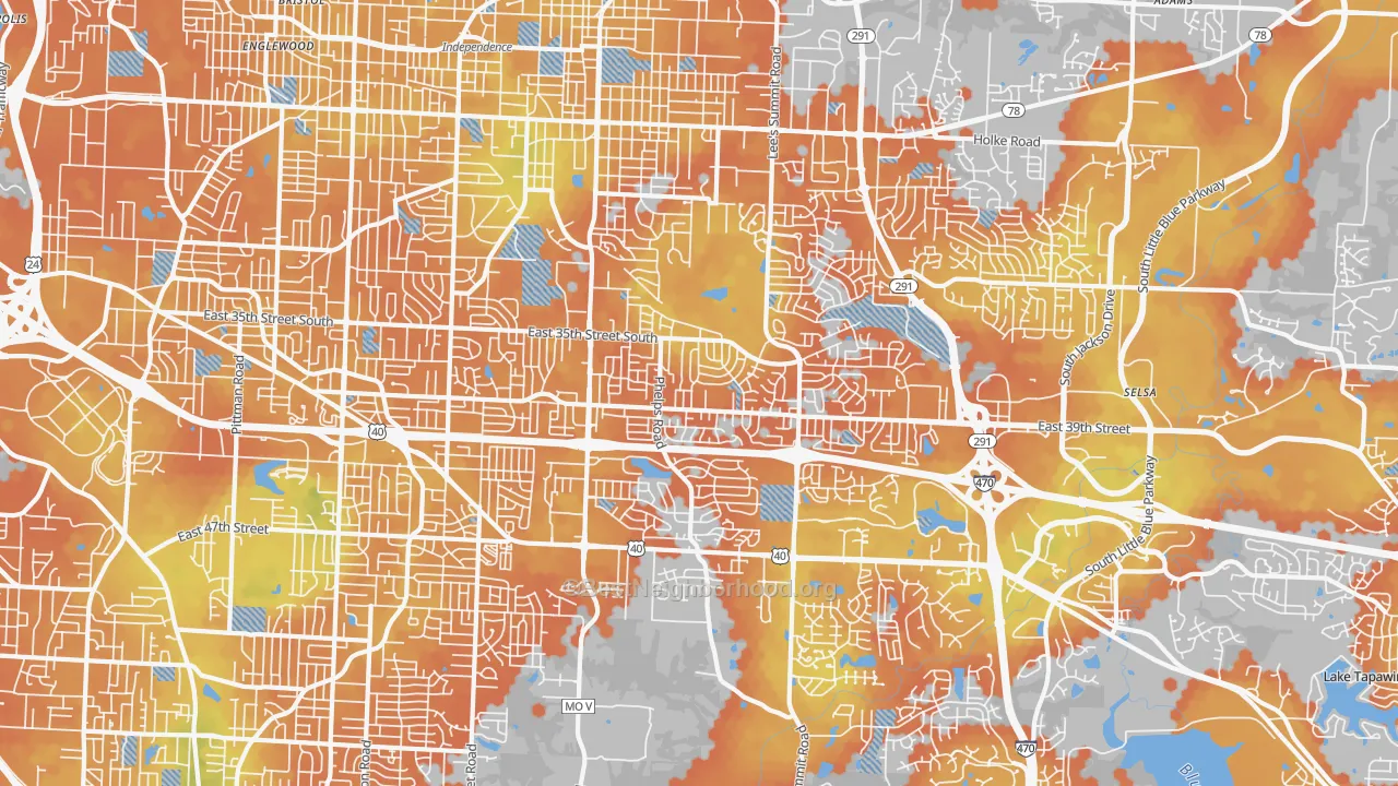Bike Grade map of 64055, MO