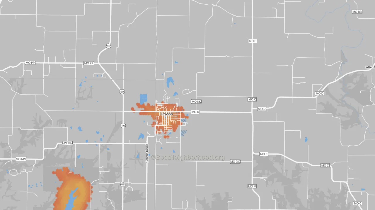 Bike Grade map of 64062, MO