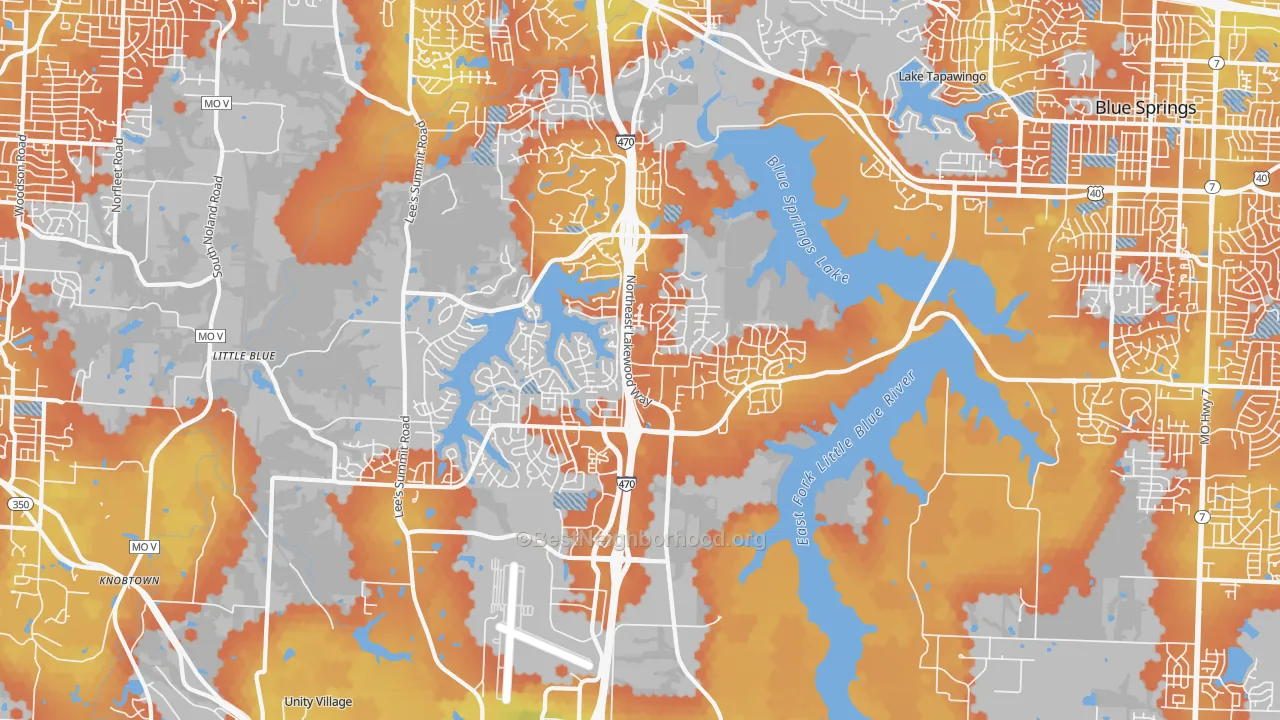 Bike Grade map of 64064, MO