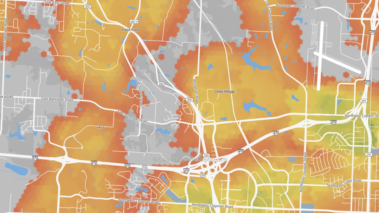 Bike Grade map of 64065, MO