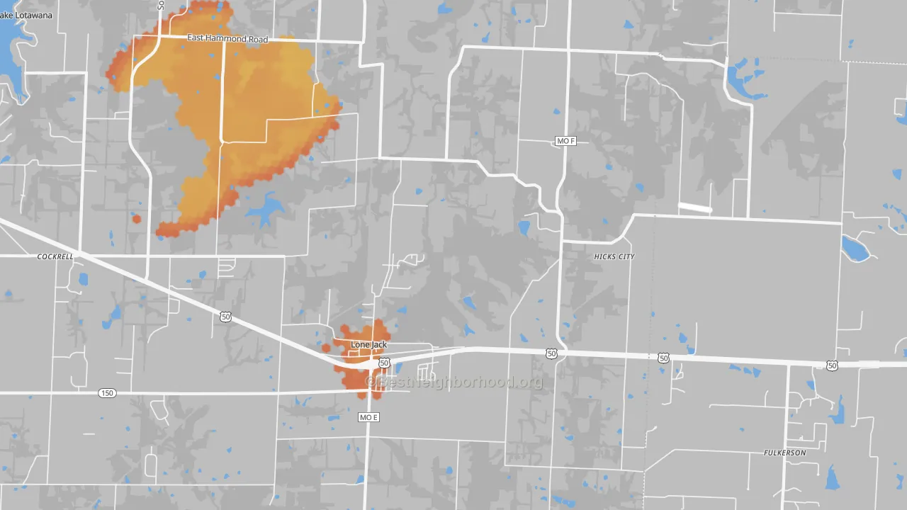 Bike Grade map of 64070, MO