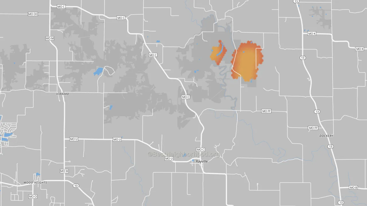 Bike Grade map of 64084, MO
