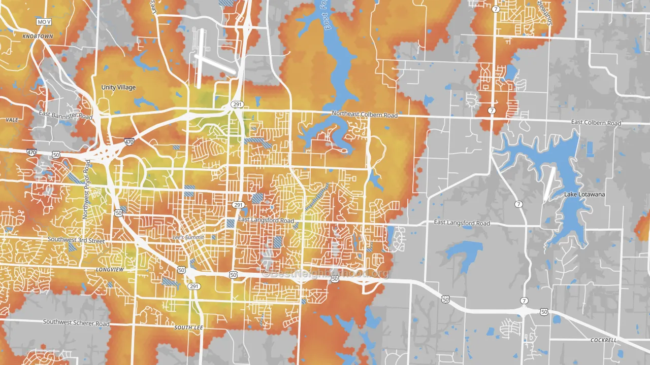 Bike Grade map of 64086, MO