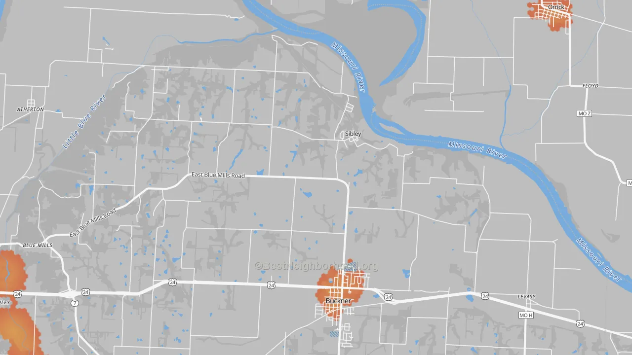 Bike Grade map of 64088, MO