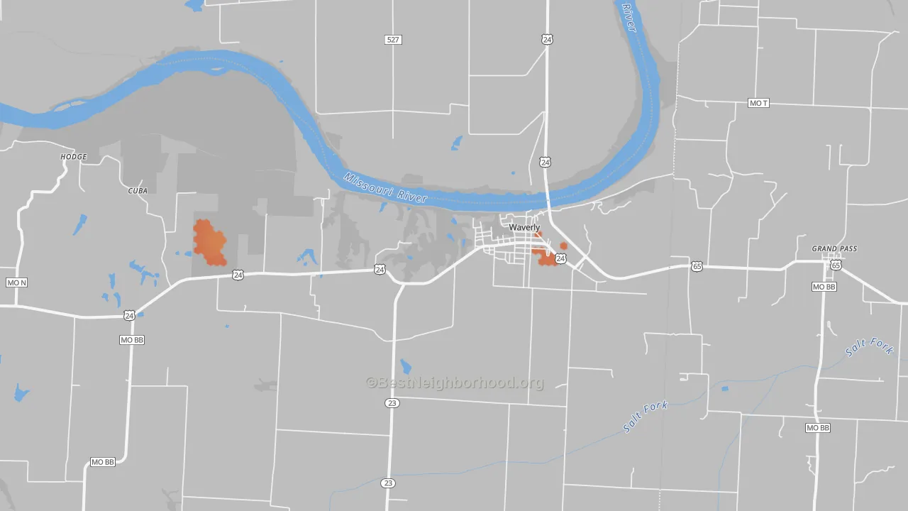 Bike Grade map of 64096, MO