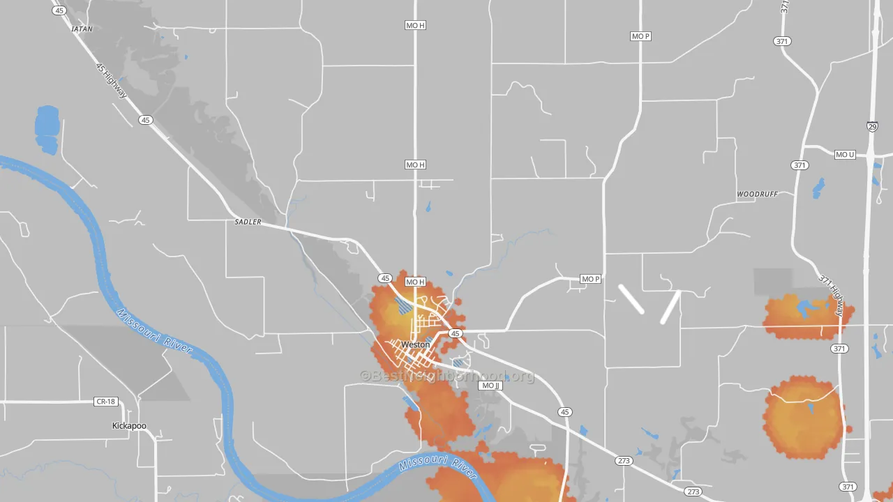 Bike Grade map of 64098, MO