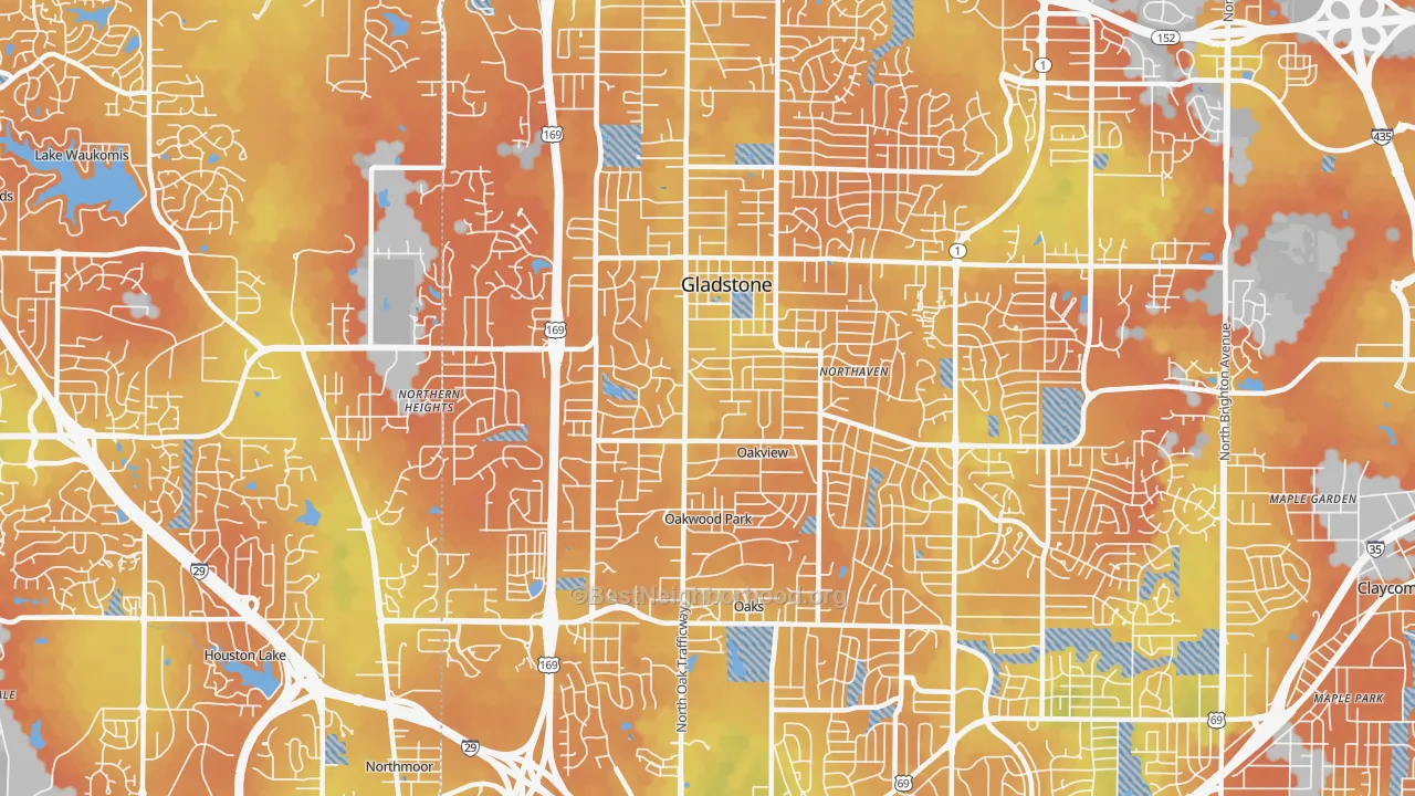 Bike Grade map of 64118, MO