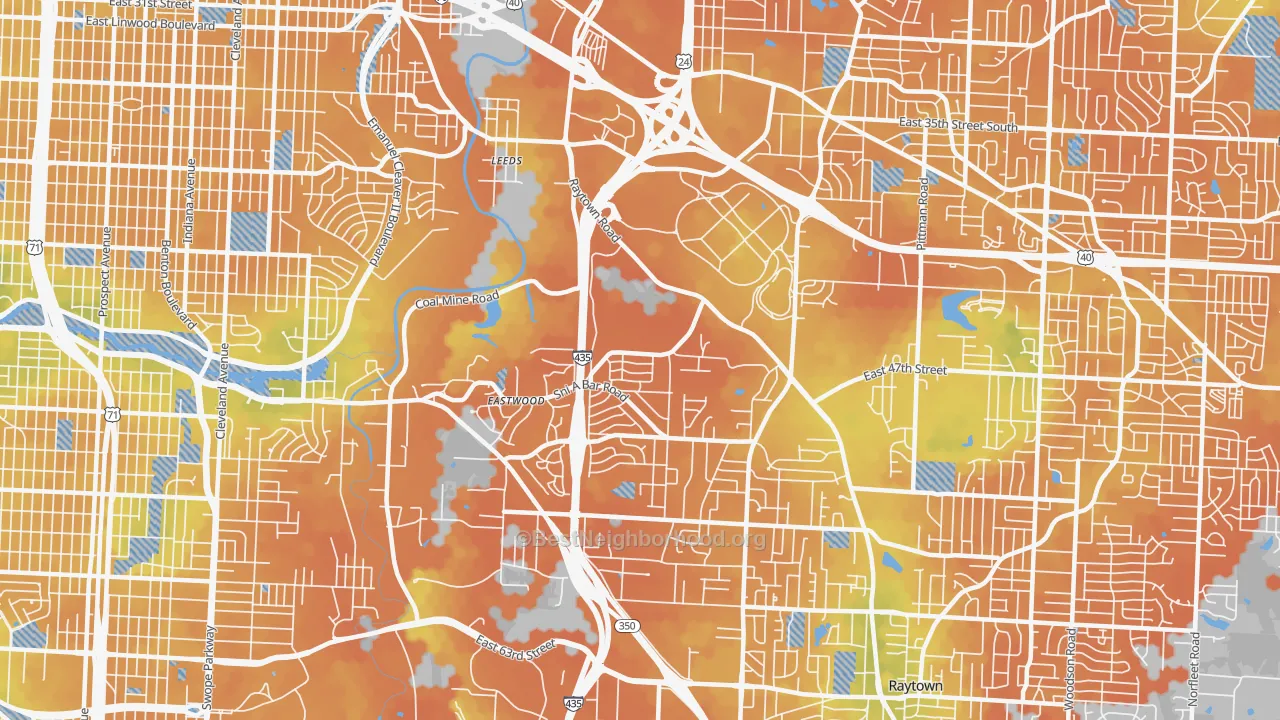 Bike Grade map of 64129, MO
