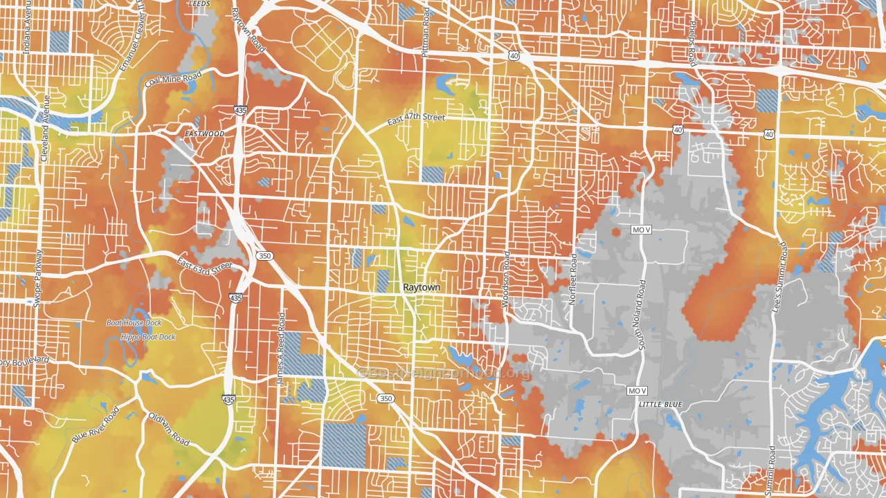 Bike Grade map of 64133, MO