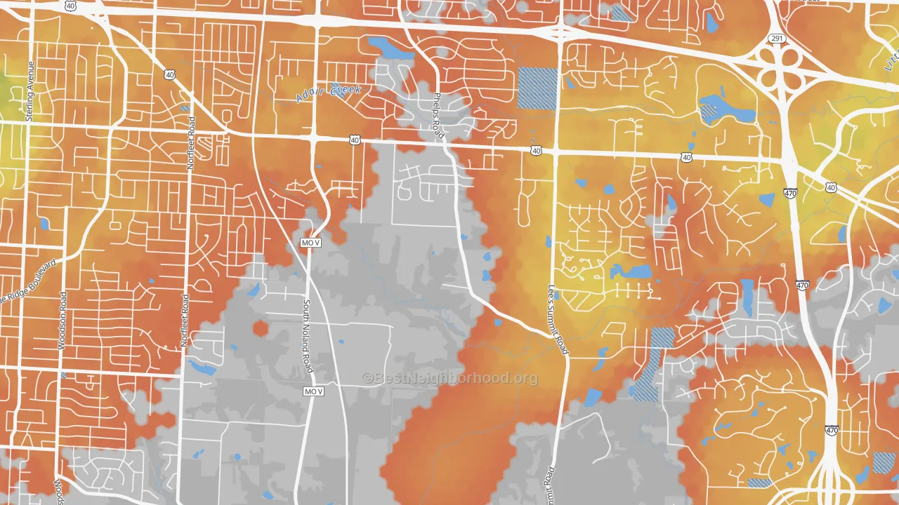 Bike Grade map of 64136, MO