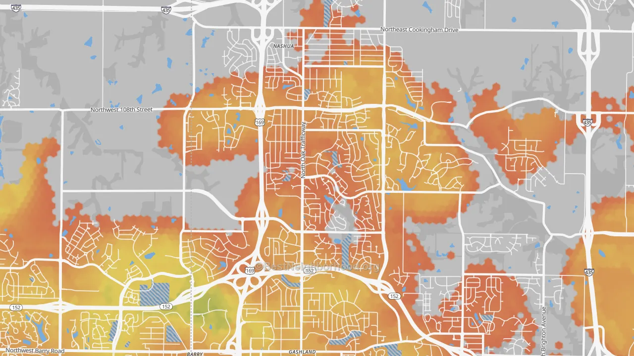 Bike Grade map of 64155, MO