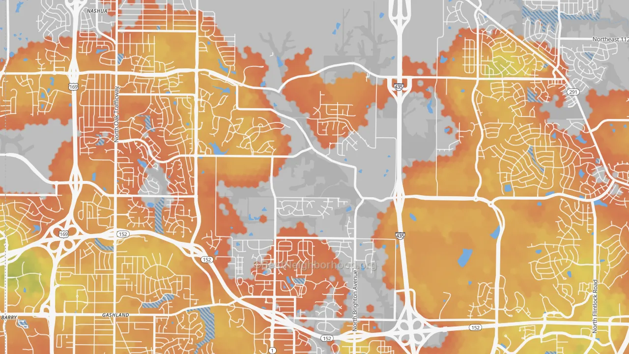Bike Grade map of 64156, MO