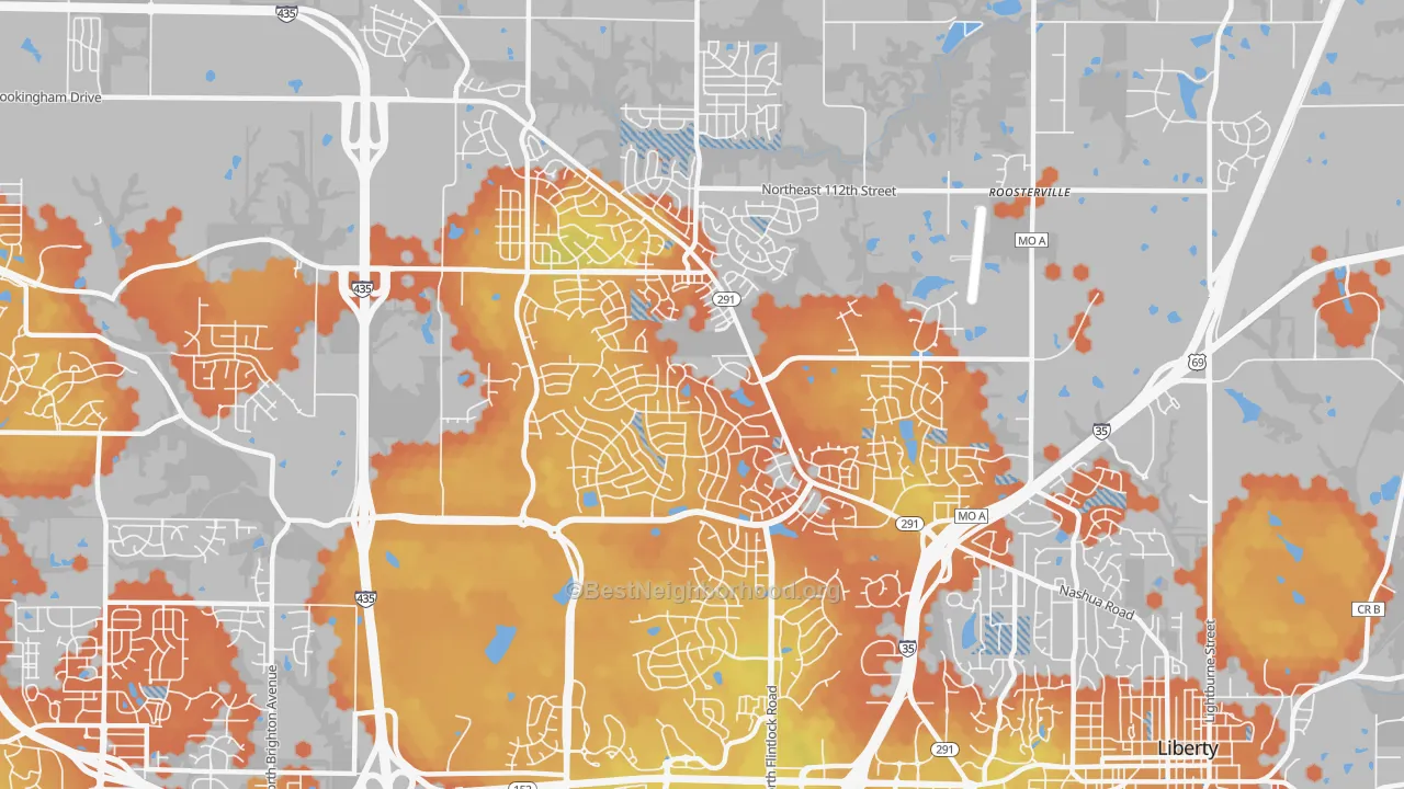 Bike Grade map of 64157, MO