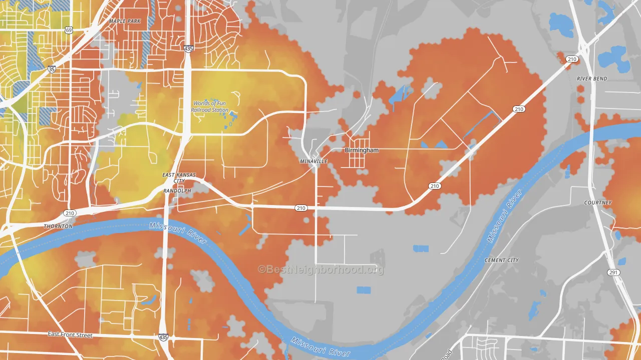Bike Grade map of 64161, MO