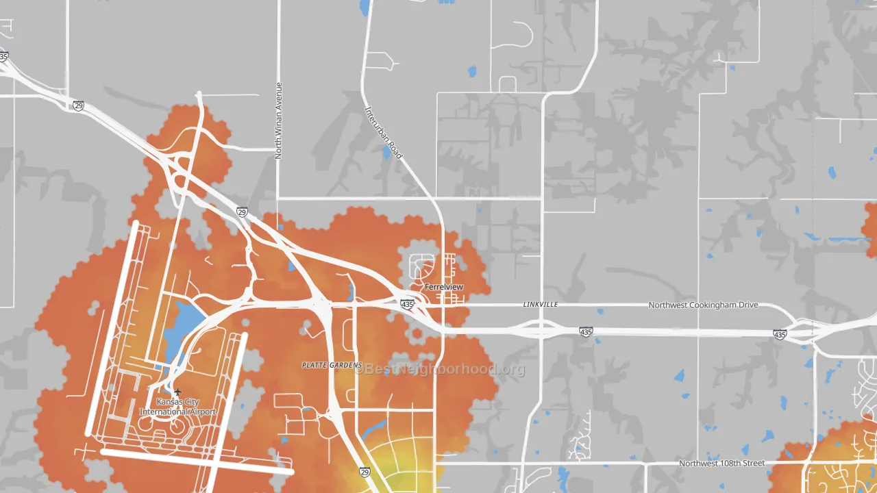 Bike Grade map of 64163, MO