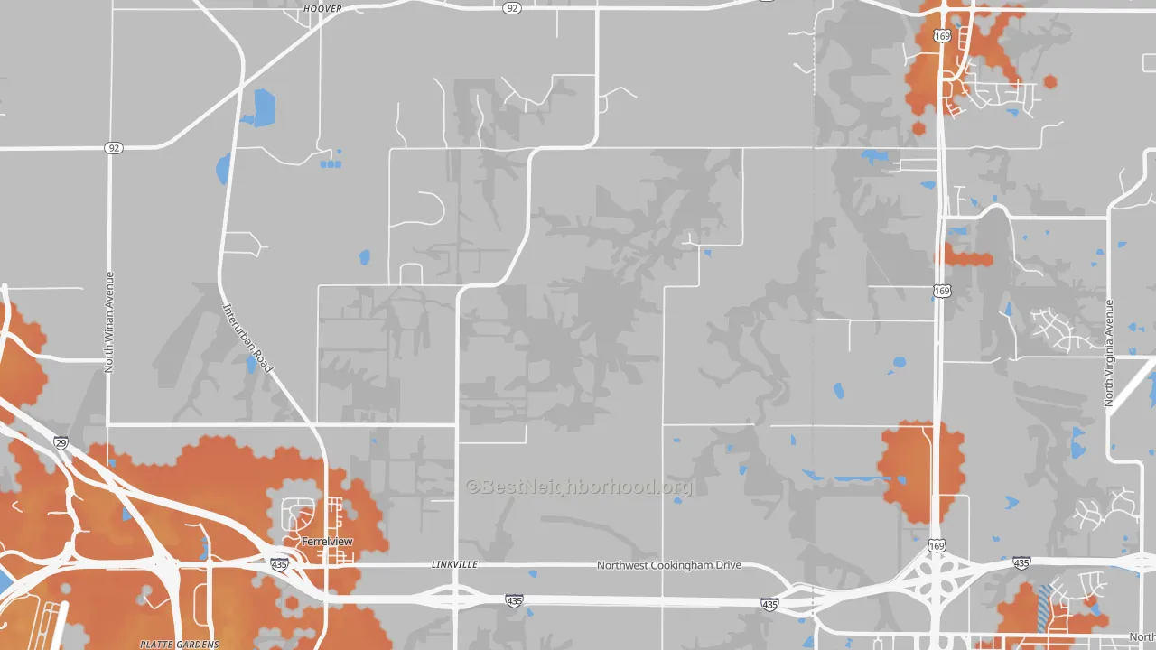 Bike Grade map of 64164, MO