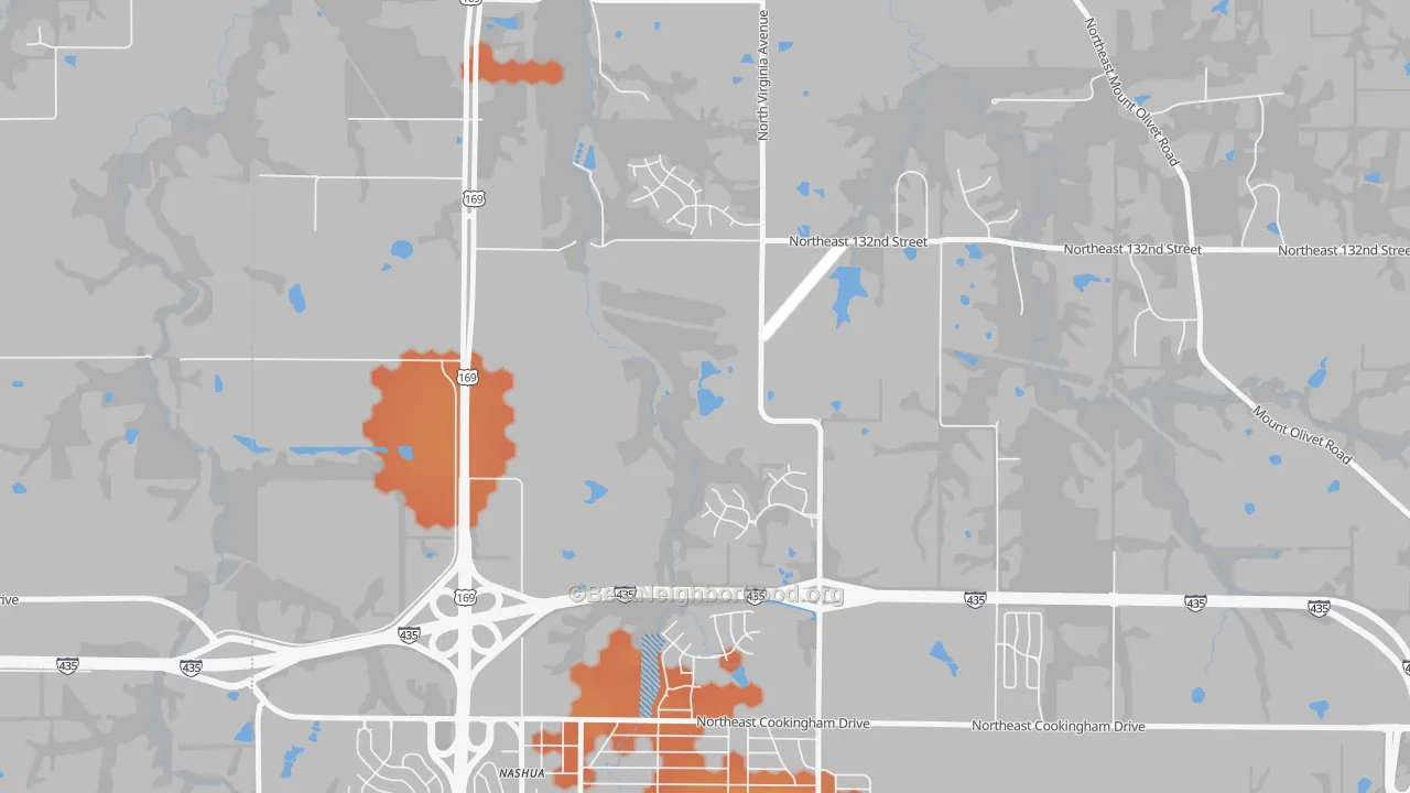 Bike Grade map of 64165, MO
