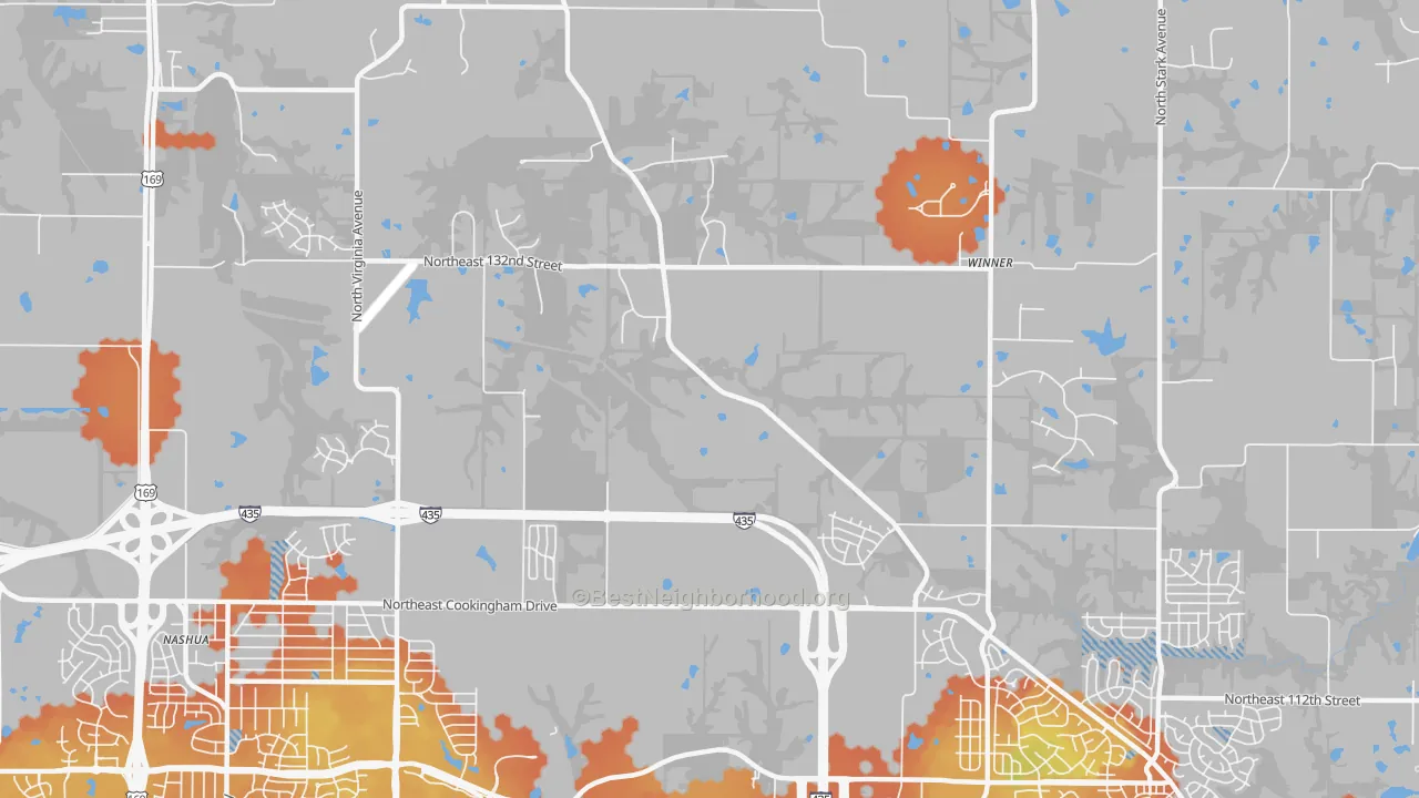 Bike Grade map of 64166, MO