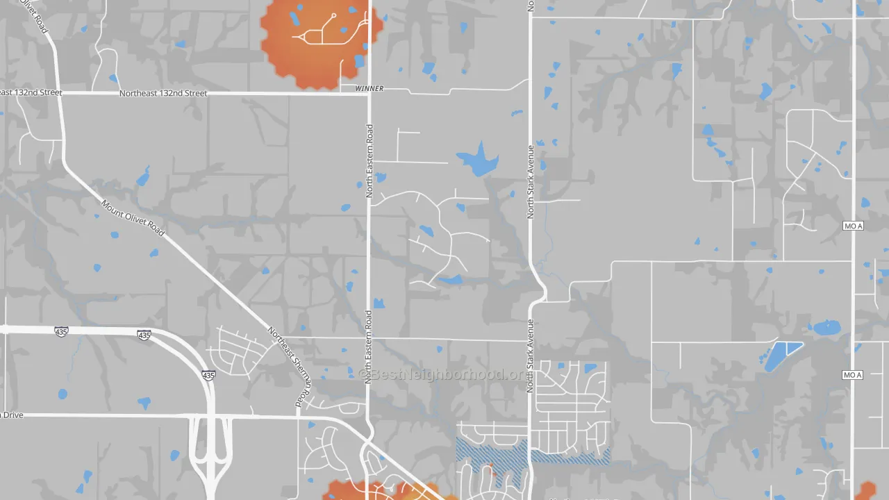 Bike Grade map of 64167, MO